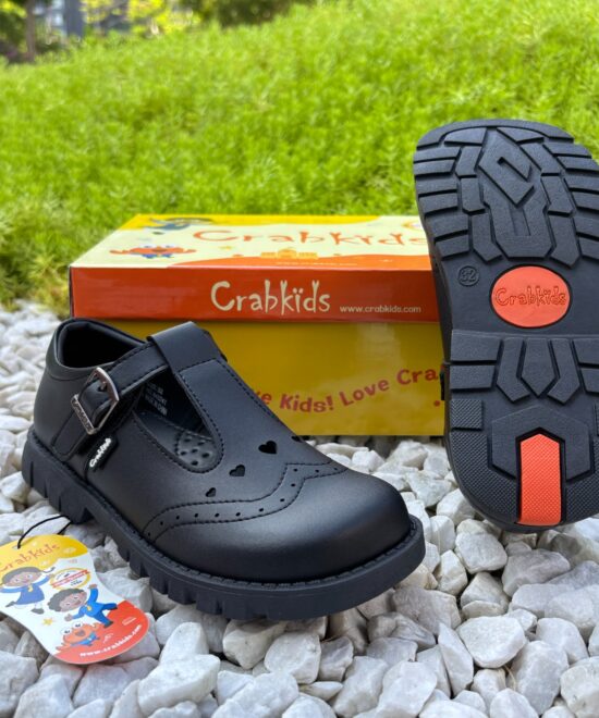 Crabkids Girls School Shoes – Heart Detail Edition