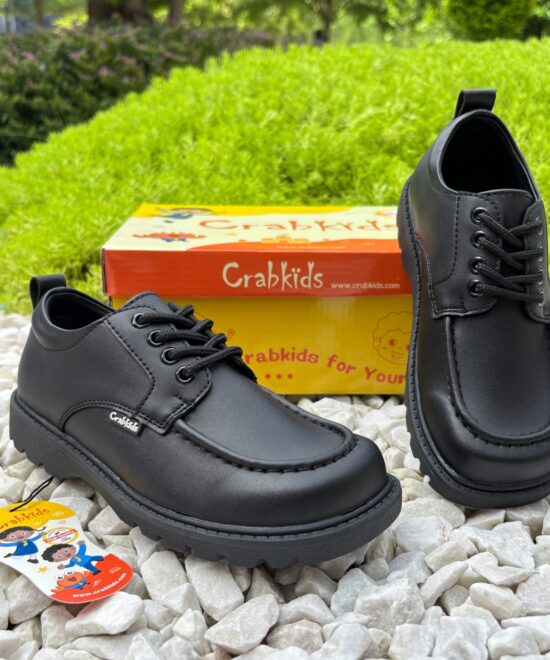 Crabkids Unisex Lace-Up School Shoes – Classic Moc Toe Edition