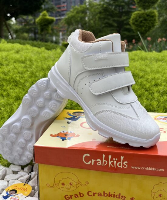 Crabkids White Casual Sneakers – Double Strap Edition