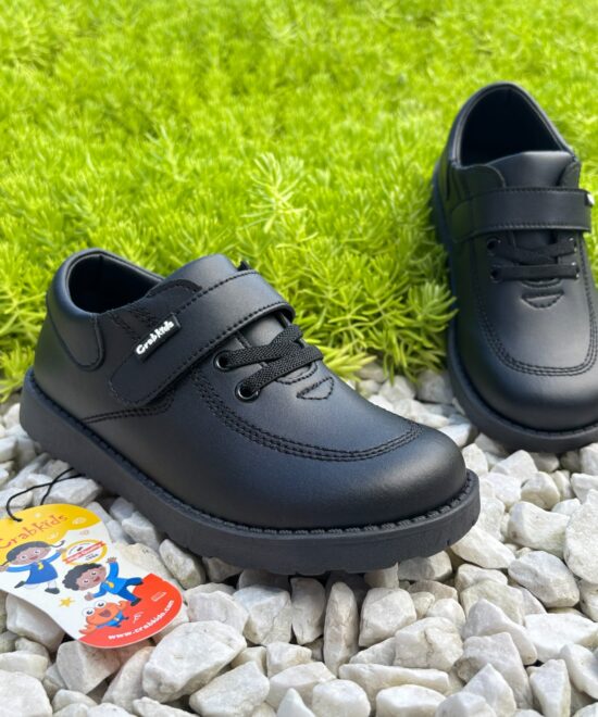 Crabkids Boys School Shoes – Classic Velcro Lace Design